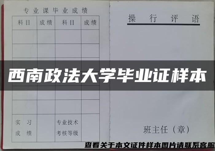 西南政法大学毕业证样本