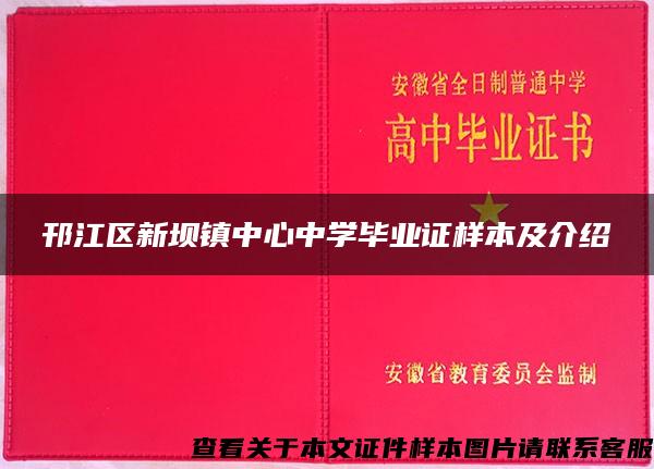 邗江区新坝镇中心中学毕业证样本及介绍