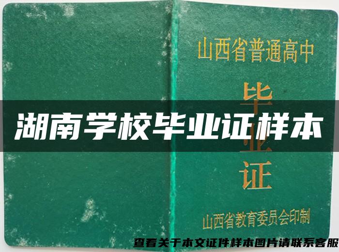 湖南学校毕业证样本