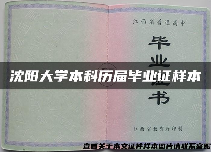 沈阳大学本科历届毕业证样本