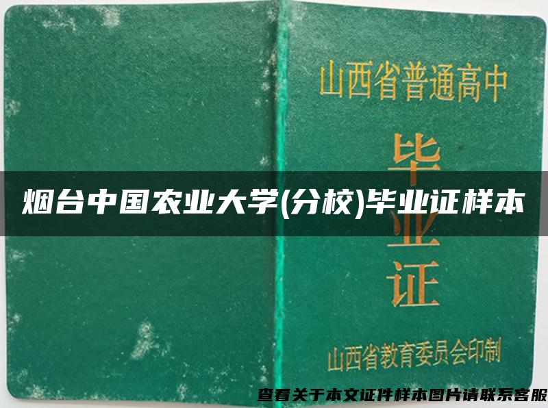 烟台中国农业大学(分校)毕业证样本