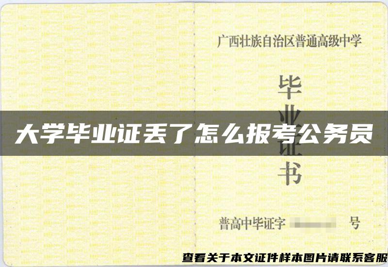 大学毕业证丢了怎么报考公务员