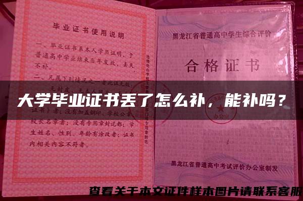 大学毕业证书丢了怎么补，能补吗？