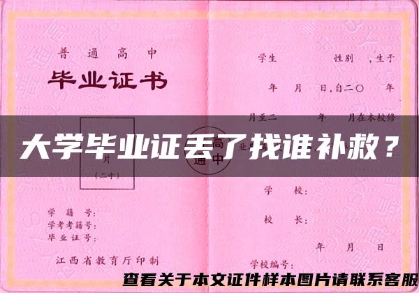 大学毕业证丢了找谁补救？