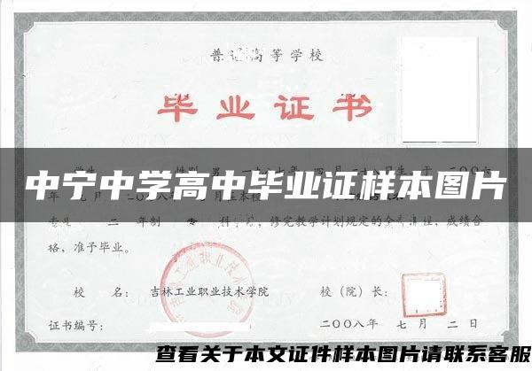 中宁中学高中毕业证样本图片