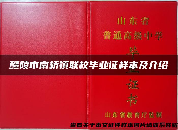 醴陵市南桥镇联校毕业证样本及介绍