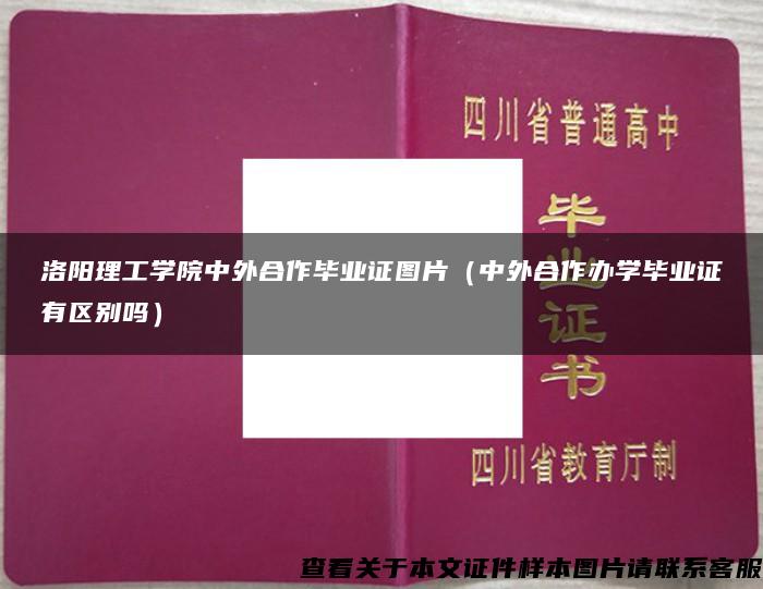 洛阳理工学院中外合作毕业证图片（中外合作办学毕业证有区别吗）