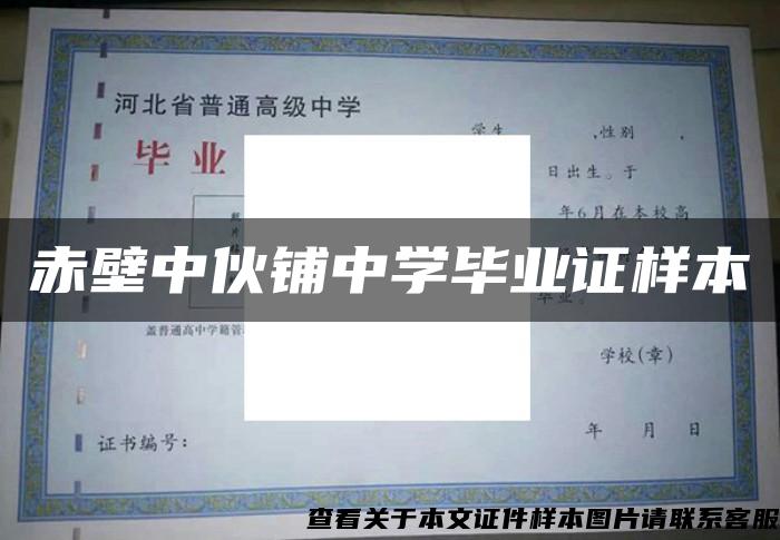 赤壁中伙铺中学毕业证样本