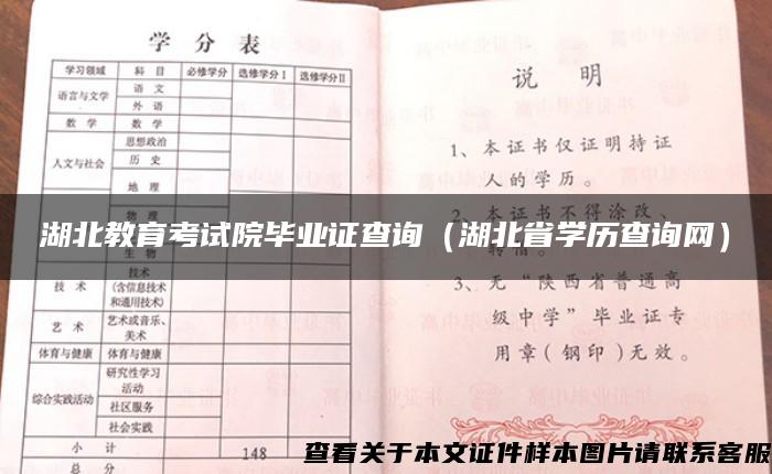 湖北教育考试院毕业证查询（湖北省学历查询网）