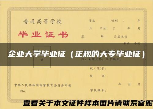 企业大学毕业证（正规的大专毕业证）