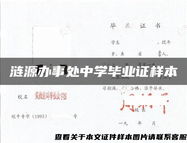 涟源办事处中学毕业证样本