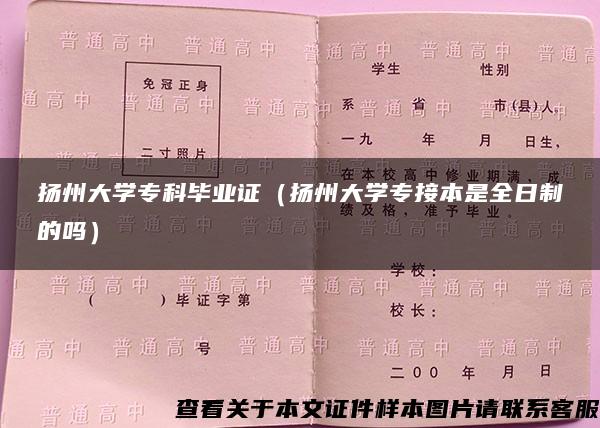 扬州大学专科毕业证（扬州大学专接本是全日制的吗）