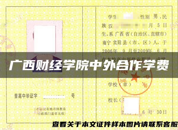 广西财经学院中外合作学费