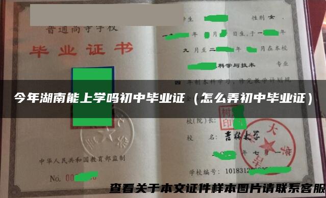 今年湖南能上学吗初中毕业证（怎么弄初中毕业证）