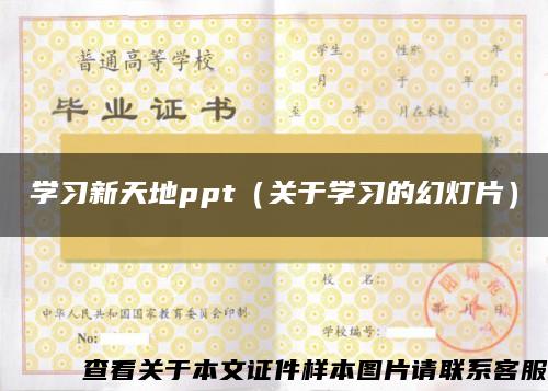 学习新天地ppt（关于学习的幻灯片）