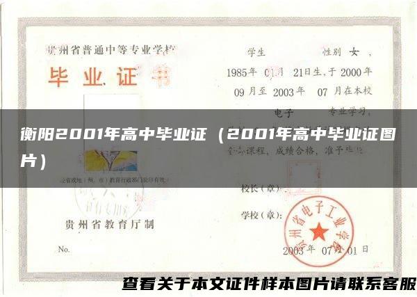 衡阳2001年高中毕业证（2001年高中毕业证图片）