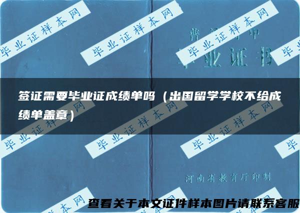 签证需要毕业证成绩单吗（出国留学学校不给成绩单盖章）