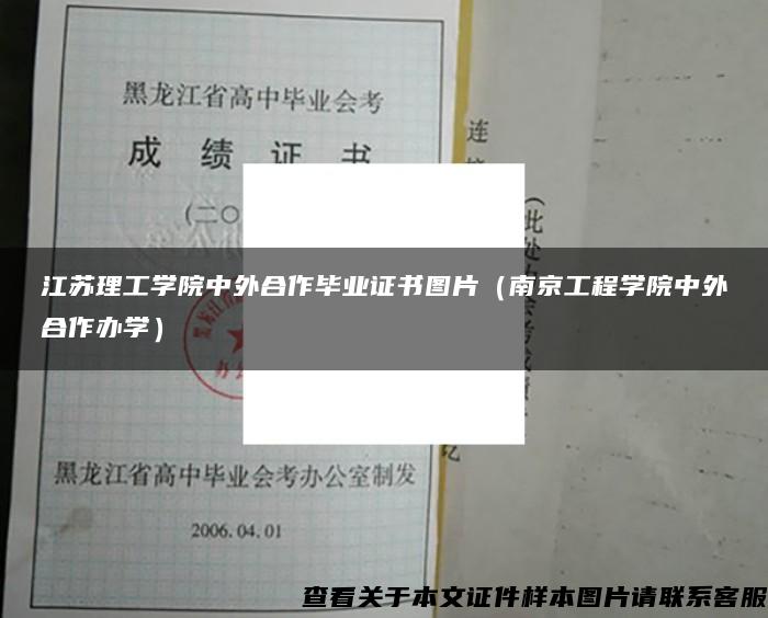 江苏理工学院中外合作毕业证书图片（南京工程学院中外合作办学）