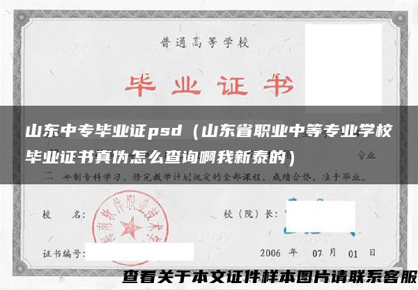 山东中专毕业证psd（山东省职业中等专业学校毕业证书真伪怎么查询啊我新泰的）