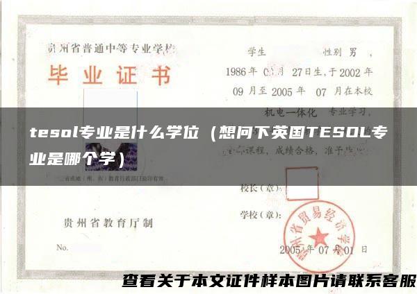 tesol专业是什么学位（想问下英国TESOL专业是哪个学）