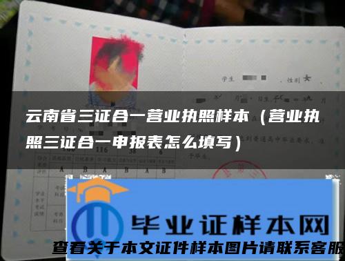 云南省三证合一营业执照样本（营业执照三证合一申报表怎么填写）