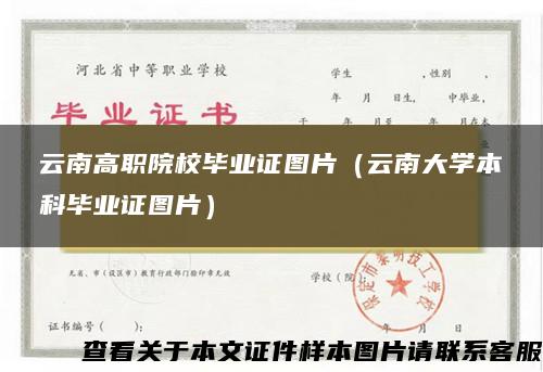 云南高职院校毕业证图片（云南大学本科毕业证图片）