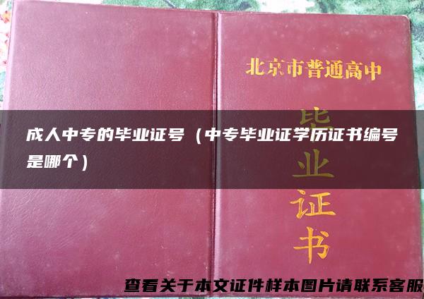 成人中专的毕业证号（中专毕业证学历证书编号是哪个）