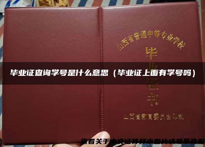 毕业证查询学号是什么意思（毕业证上面有学号吗）