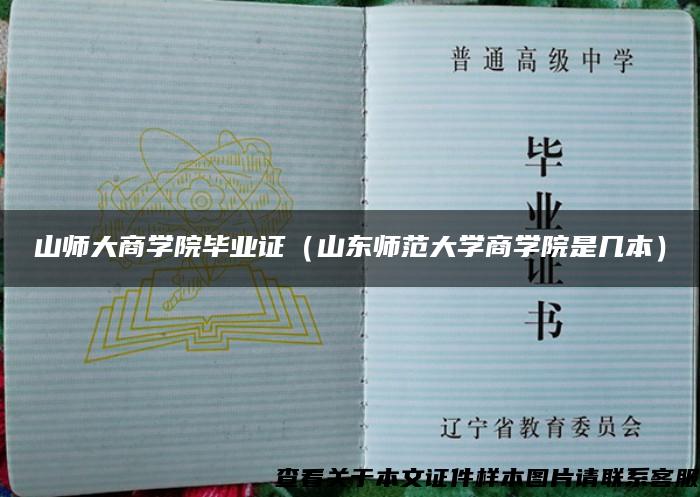 山师大商学院毕业证（山东师范大学商学院是几本）