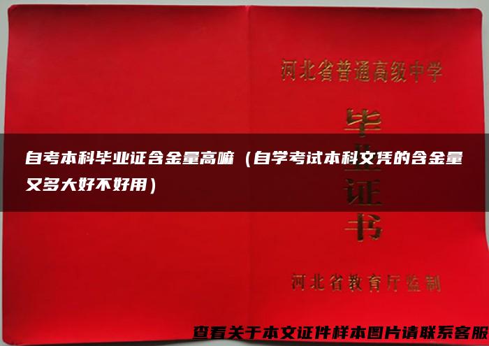 自考本科毕业证含金量高嘛（自学考试本科文凭的含金量又多大好不好用）