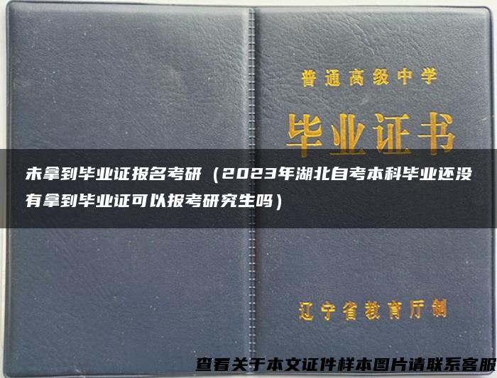 未拿到毕业证报名考研（2023年湖北自考本科毕业还没有拿到毕业证可以报考研究生吗）