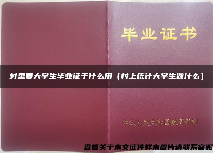 村里要大学生毕业证干什么用（村上统计大学生做什么）