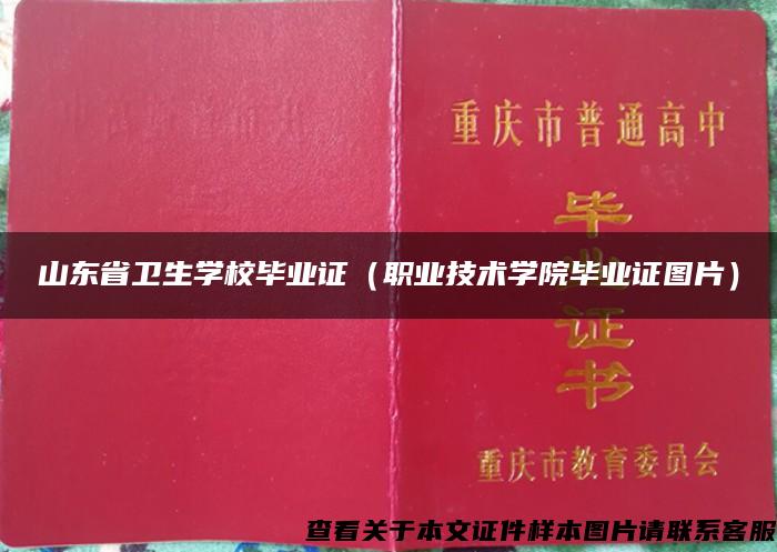 山东省卫生学校毕业证（职业技术学院毕业证图片）