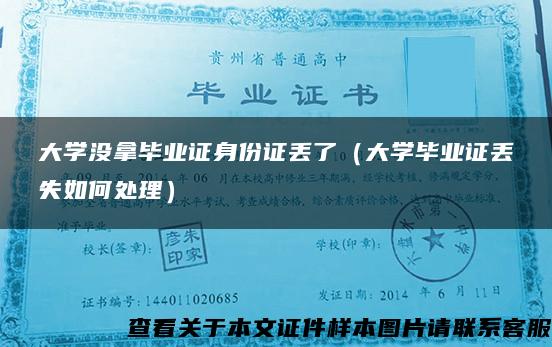 大学没拿毕业证身份证丢了（大学毕业证丢失如何处理）