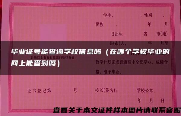 毕业证号能查询学校信息吗（在哪个学校毕业的网上能查到吗）