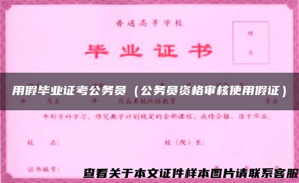 用假毕业证考公务员（公务员资格审核使用假证）