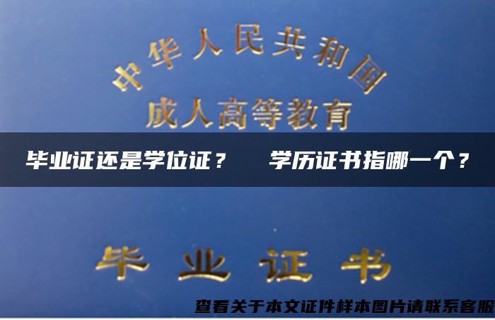 毕业证还是学位证？  学历证书指哪一个？