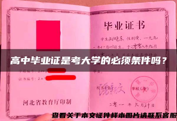 高中毕业证是考大学的必须条件吗？