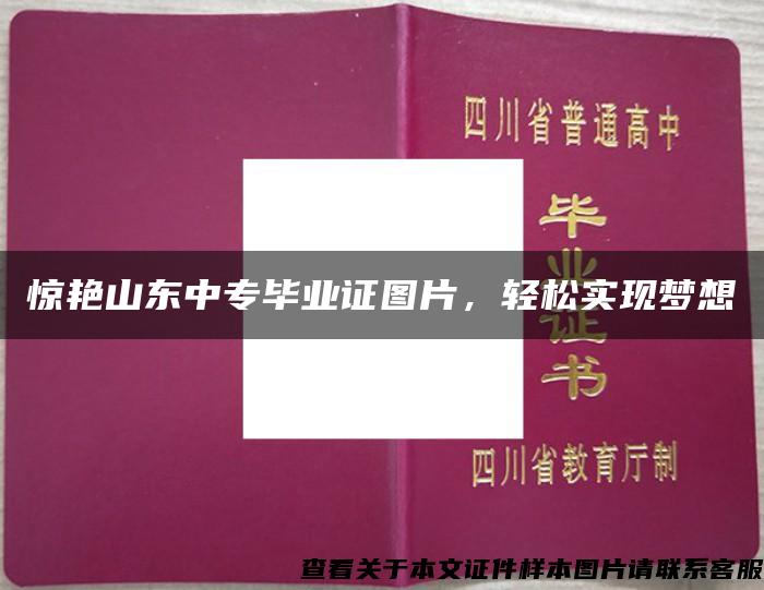 惊艳山东中专毕业证图片，轻松实现梦想