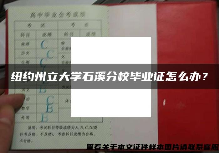 纽约州立大学石溪分校毕业证怎么办？