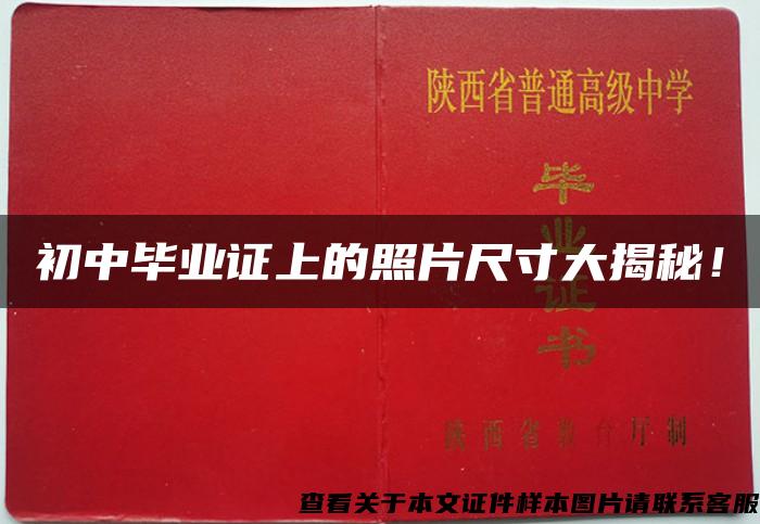 初中毕业证上的照片尺寸大揭秘！