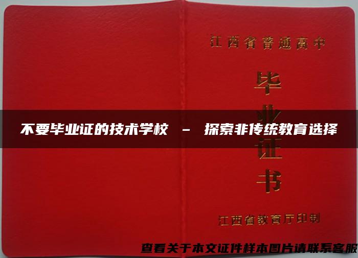 不要毕业证的技术学校 – 探索非传统教育选择