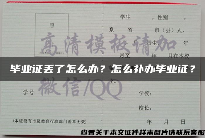 毕业证丢了怎么办？怎么补办毕业证？