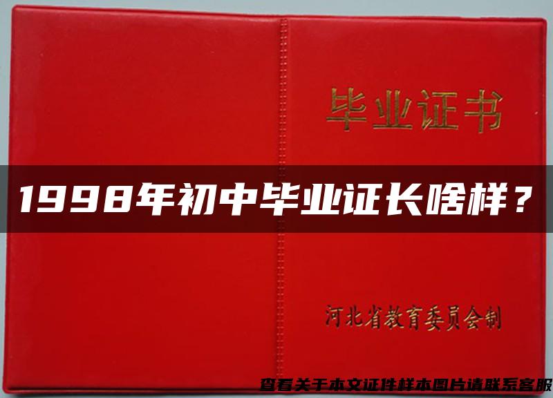 1998年初中毕业证长啥样？