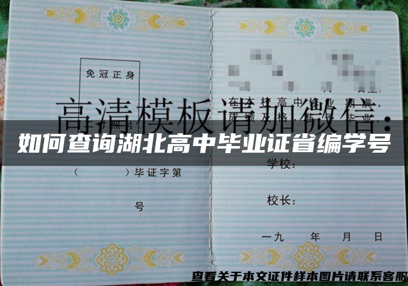 如何查询湖北高中毕业证省编学号