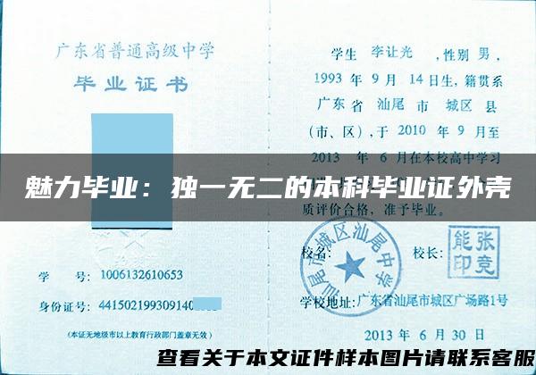 魅力毕业：独一无二的本科毕业证外壳