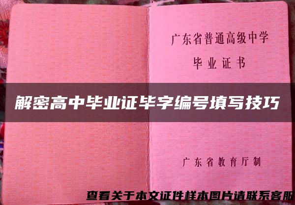 解密高中毕业证毕字编号填写技巧