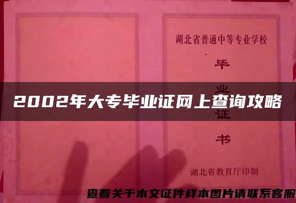 2002年大专毕业证网上查询攻略