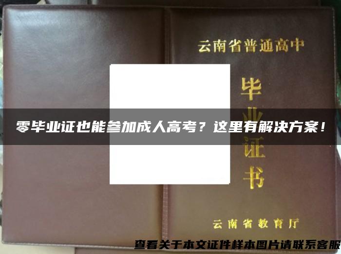 零毕业证也能参加成人高考？这里有解决方案！