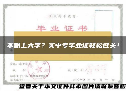 不想上大学？买中专毕业证轻松过关！